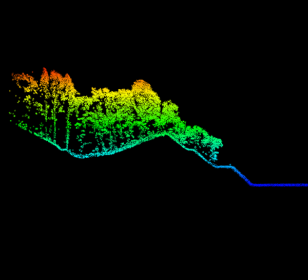 ドローンレーザー測量で取得した地表データ